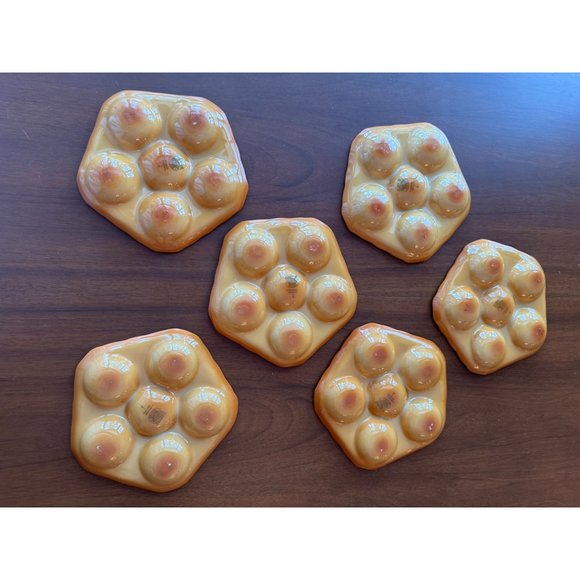 Luzifer Bauscher Weiden Escargot Serving Dish Set of 6 White Porcelain German Vt - Picture 7 of 13